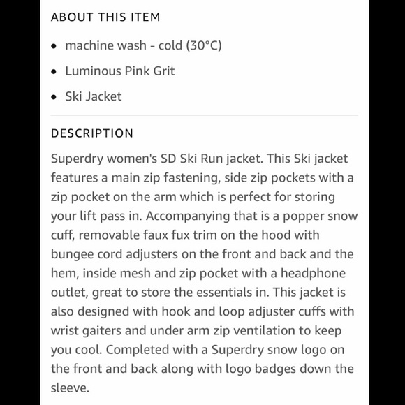 NWT! Superdry SD Ski Run Jacket in Luminous Pink - Picture 8 of 8